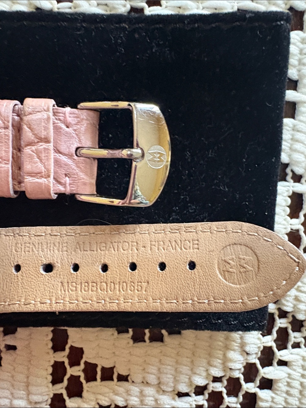 Michele braided Genuine Alligator watch band - Picture 3 of 3
